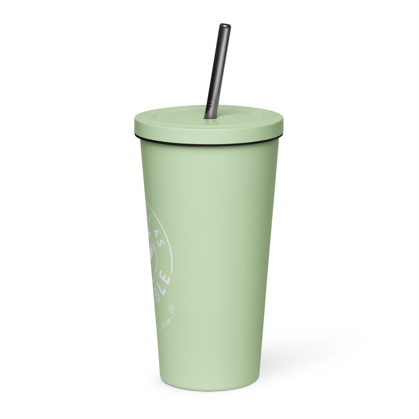 ALAP White - Insulated tumbler with a straw