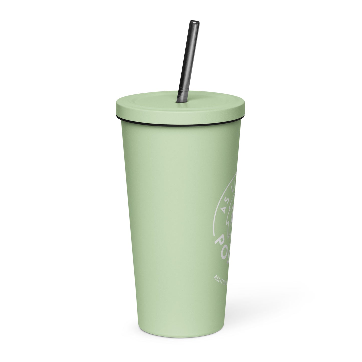 ALAP White - Insulated tumbler with a straw