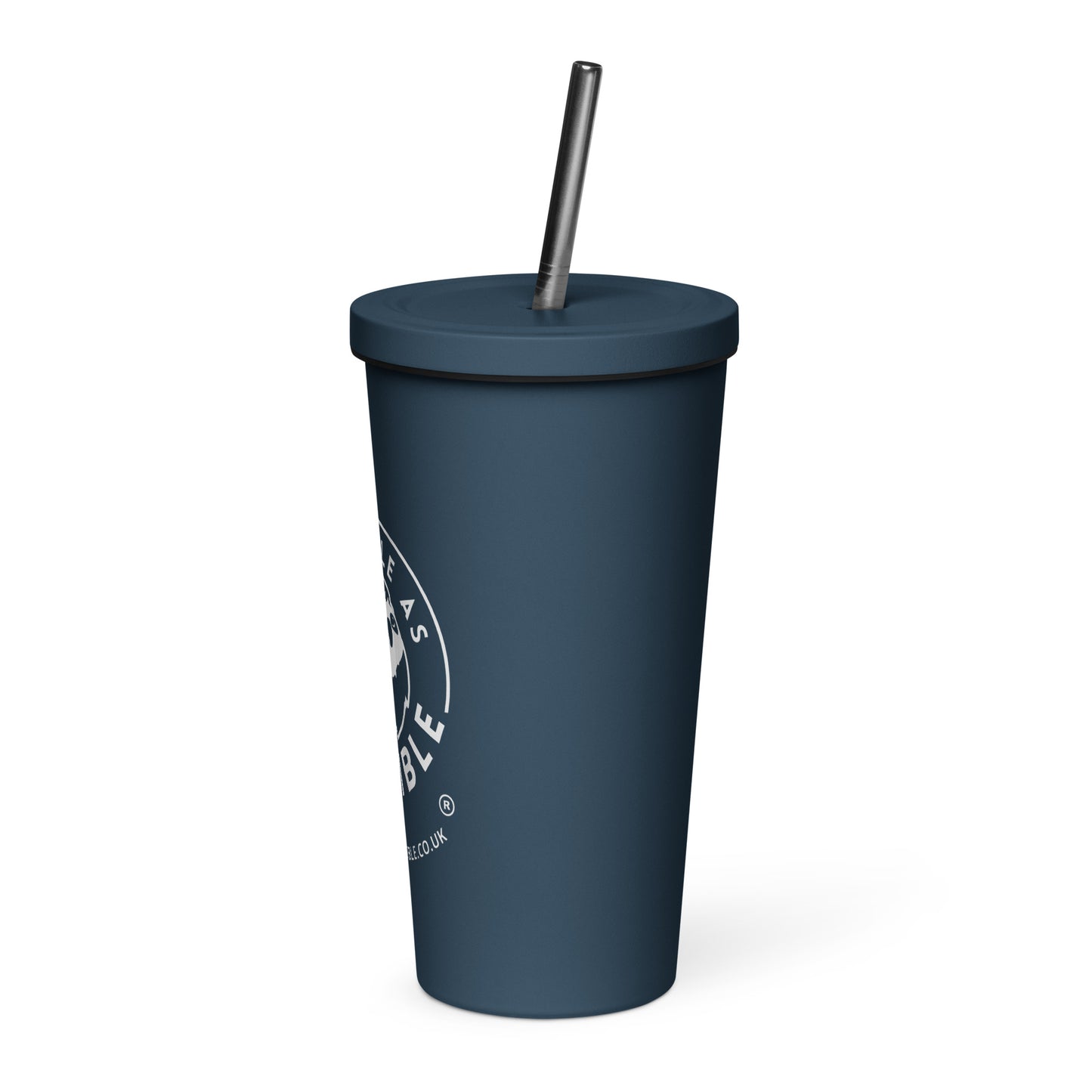 ALAP White - Insulated tumbler with a straw