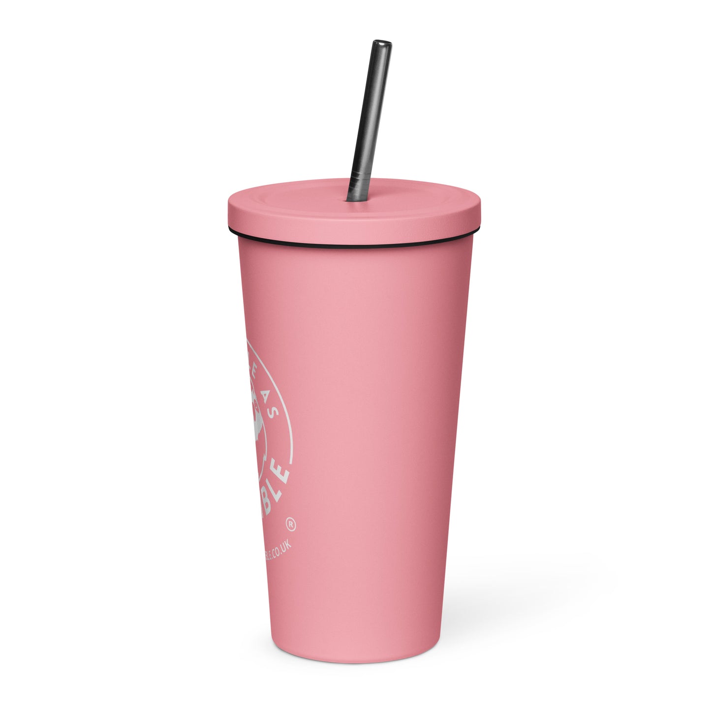 ALAP White - Insulated tumbler with a straw