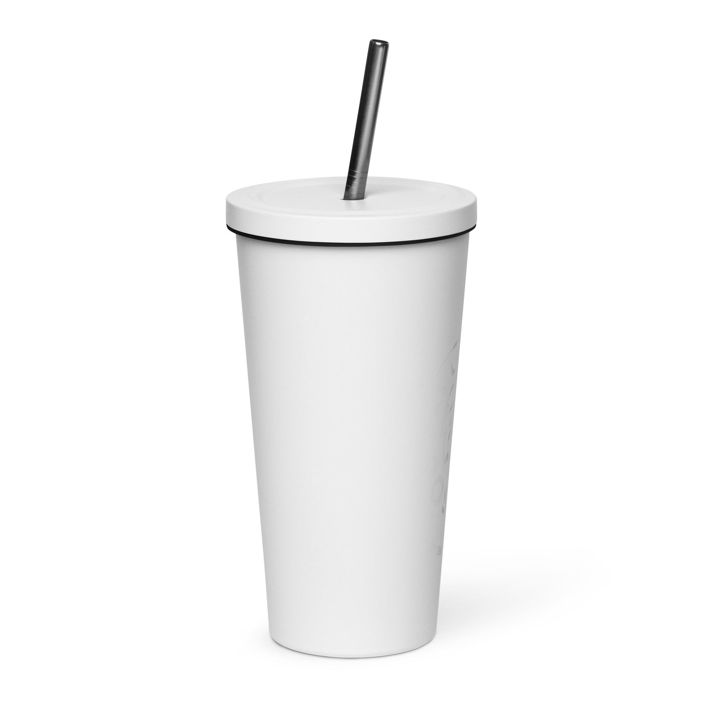 ALAP White - Insulated tumbler with a straw